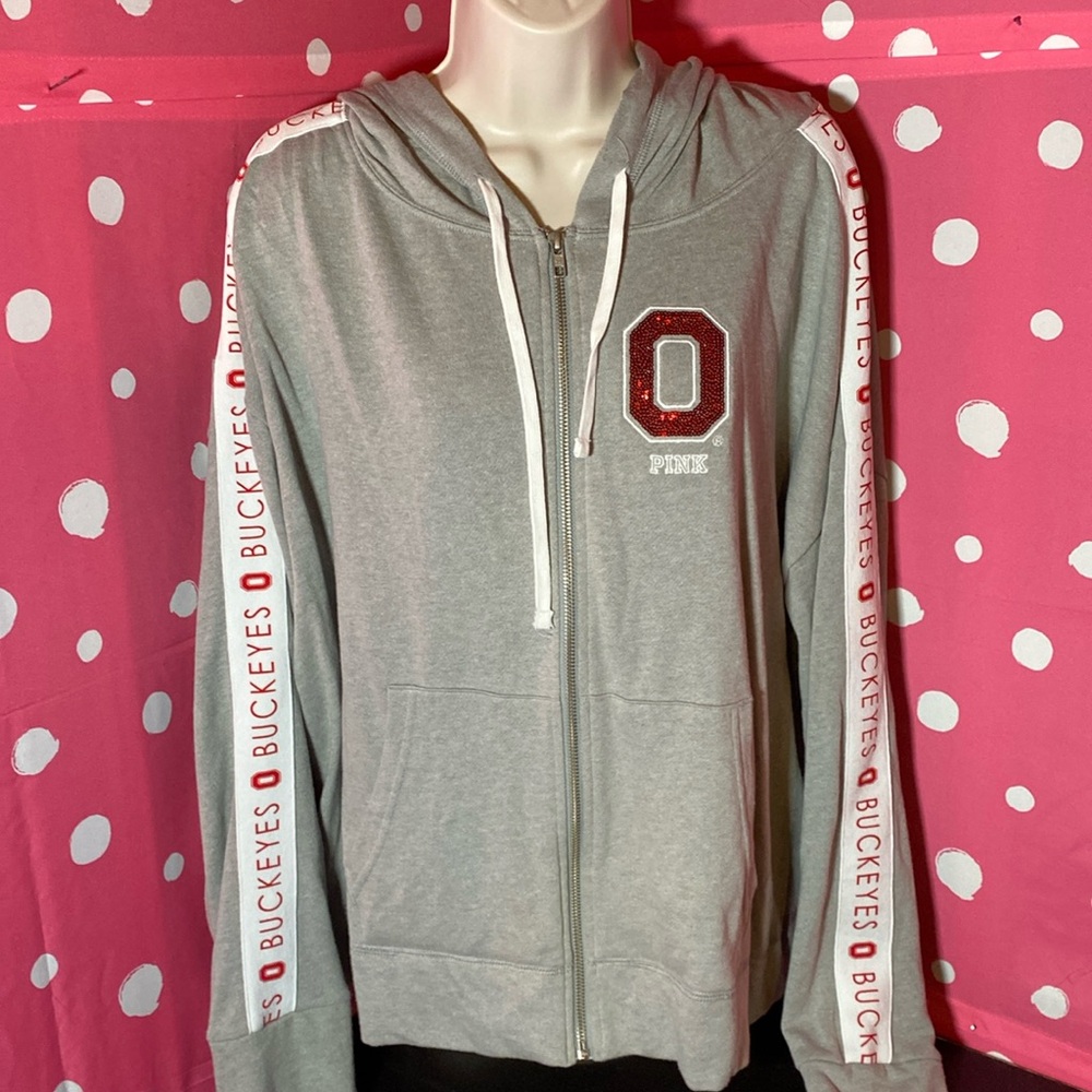 NWOT VS PINK Collegiate Collection OSU Buckeyes full zip hoody Large